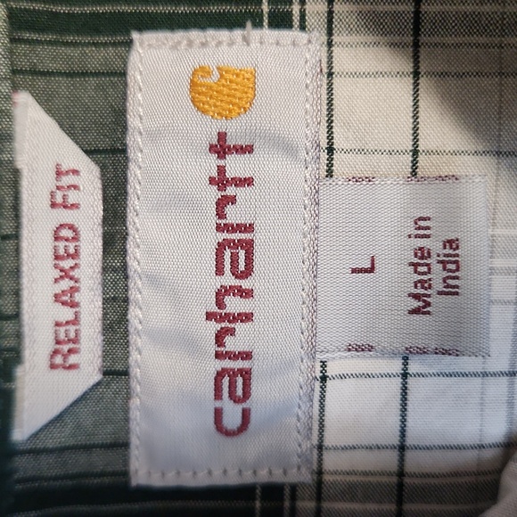 Carhartt Mens Plaid Shirt Size Large Relaxed Fit - Picture 7 of 10